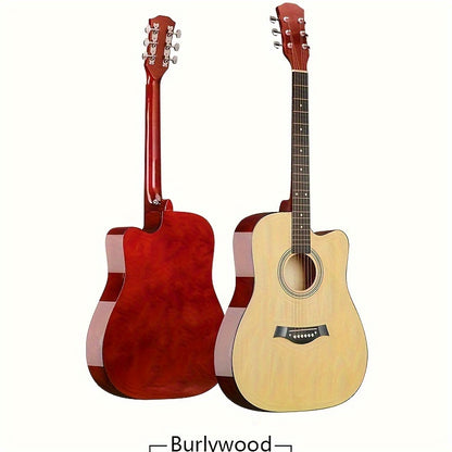 This Is a Comprehensive Acoustic Guitar Designed for Novice Players, Measuring 41 Inches. It Is Ideal for Those Starting Out And Comes with Essential Additions Like Guitar Strings, a Carrying Bag, a Pick