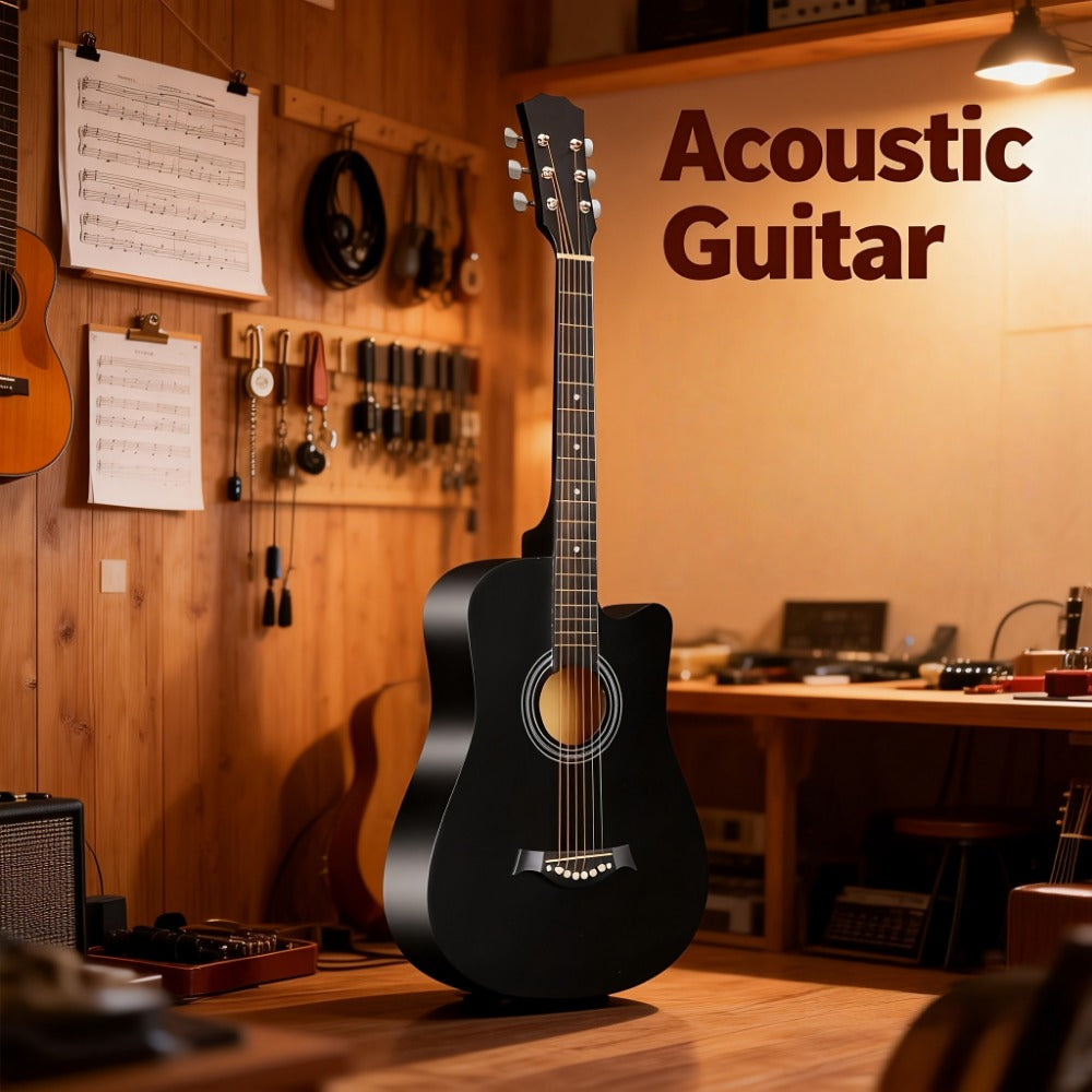 Acoustic Guitar, Portable, 38 Inch, Halloween, Inch, Starter for Lessons and Practice
