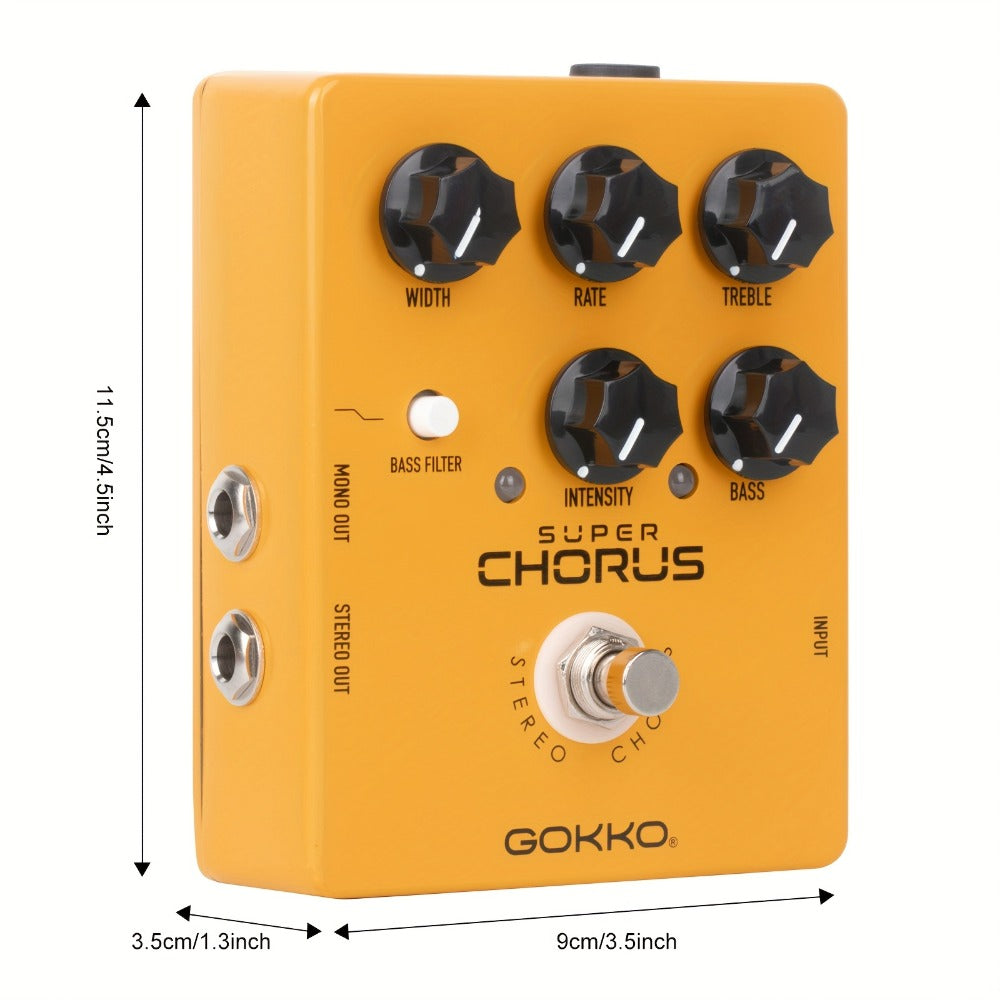 Guitar Effects Pedal, Stereo, USB, GOKKO, Chorus for Electric Guitar Or Bass Tone Shaping