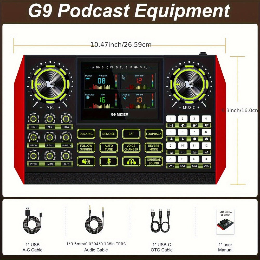 Audio Mixer, USB, Stereo, Sound, Board, Console for Live Sound