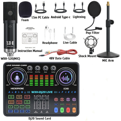 USB Audio Interface, 48 volts, Wireless, USB-C, Podcast, Equipment for Recording