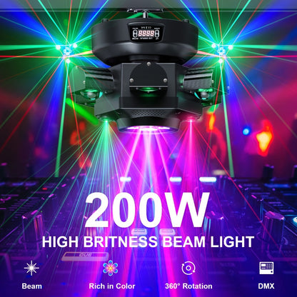 Moving Head DJ Light, Dynamic, RGBW, Wedding, Stage, 200W for Stage and Party Lighting