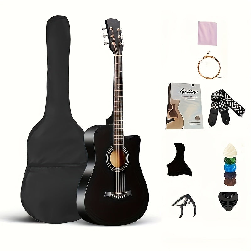 38 Inch Matte Acoustic Guitar - Suitable for Beginners And Adults, Perfect for Parties And Events, Comfortable to Play, Featuring Oak Panels And Abs Nuts, An Excellent Gift for Christmas/Halloween