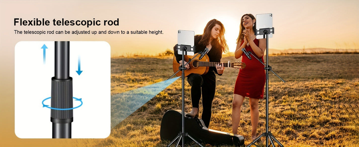 Portable Tripod Microphone Boom Stand with Clip and Carrying Bag