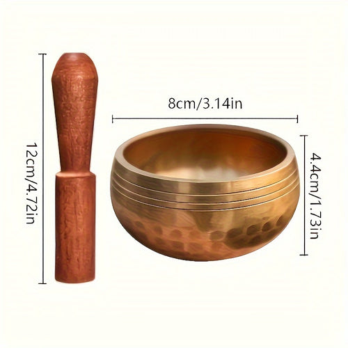 Set of Tibetan Singing Bowls - Comes with a Mallet, Washers, And Handmade Bowls for Yoga, Meditation, Chakra Alignment, Mindfulness Exercises, And Additional Uses