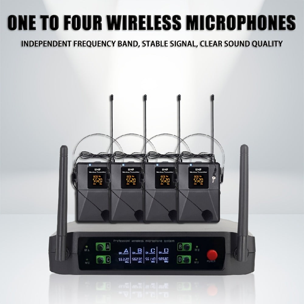 Recording Microphone, Wireless, Four-channel, Handheld for Recording and Streaming