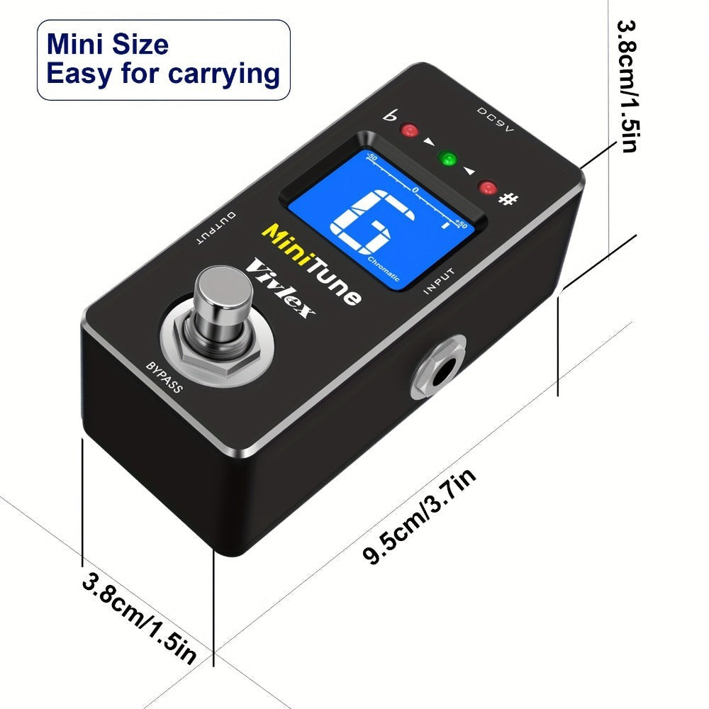 Chromatic Instrument Tuner, True Bypass, Tuner Pedal, Guitar for Guitar and Bass Tuning