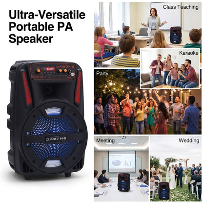 Portable PA Speaker, Remote Control, Wireless, Indoor/Outdoor for Parties and Karaoke