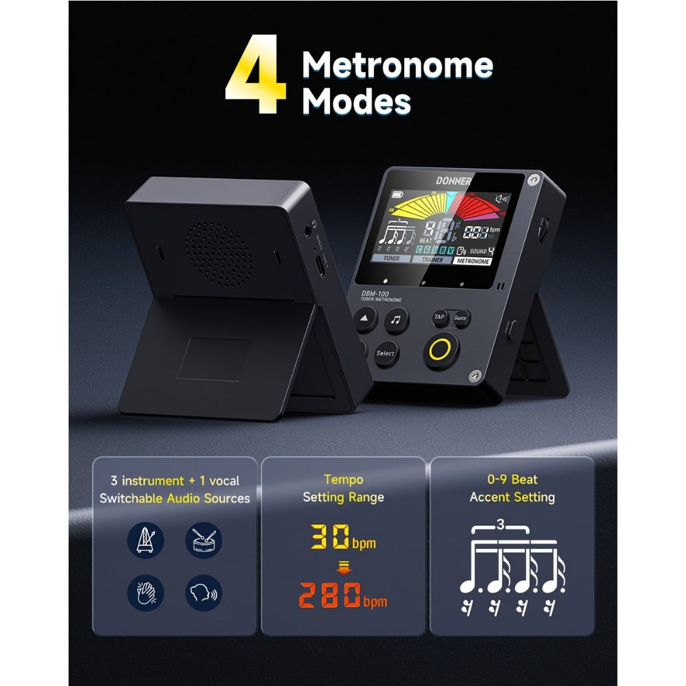 Portable Digital Metronome with Four Modes and Rhythm Trainer for Musicians