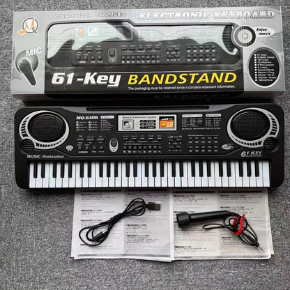 Portable Electronic Keyboard, Full Size, USB, Portable, Key, Microphone, Full for Beginner