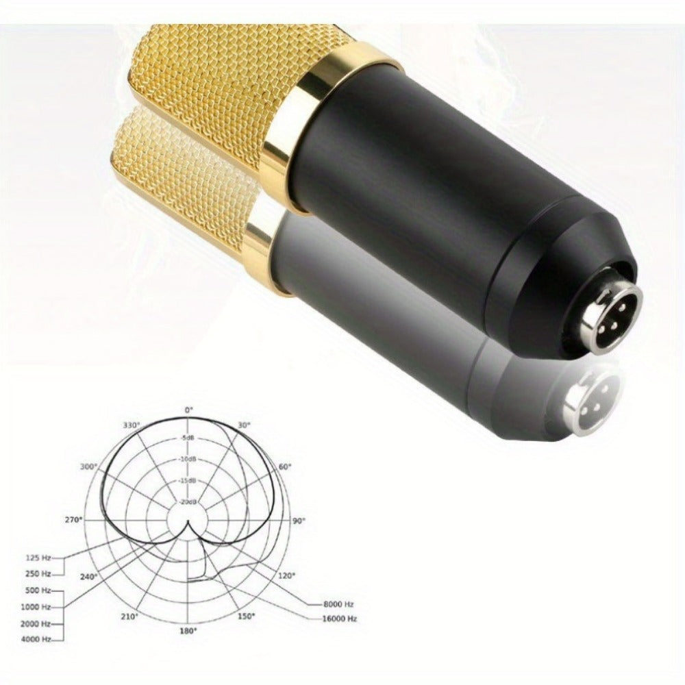 USB Audio Interface, 5Mm, USB, Adjustable, Condenser, Microphone for Recording