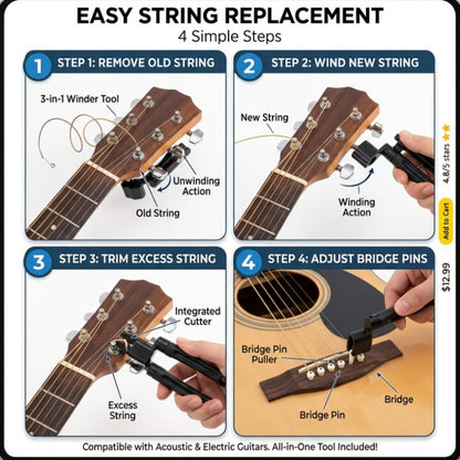 Guitar Repair Tool Kit, 31pcs, Set, Maintenance for Guitar Maintenance