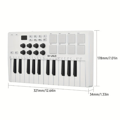 MIDI Pad Controller, RGB, Wireless, M-VAVE, 25-Key, Keyboard for Music Production