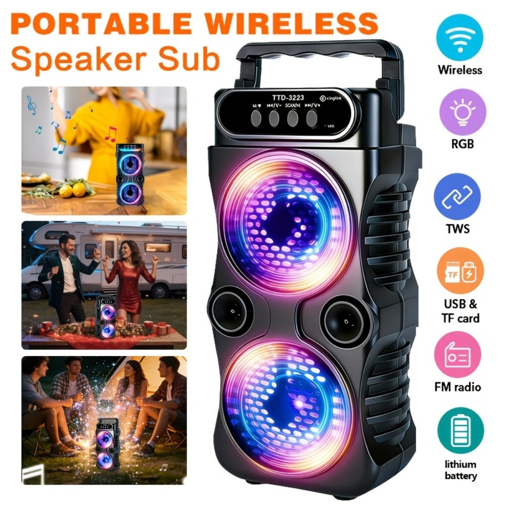 Portable PA Speaker, 8800W, RGB, Bluetooth, Wireless for Parties and Karaoke