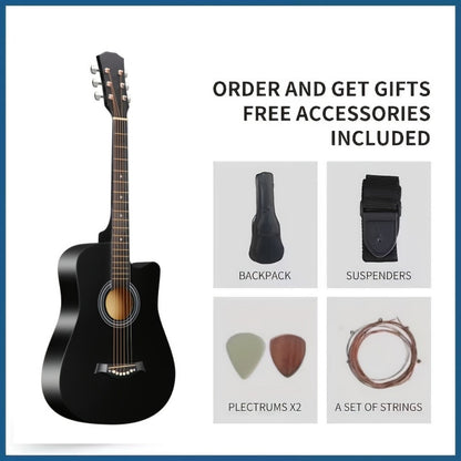 Acoustic Guitar, Portable, 38 Inch, Halloween, Inch, Starter for Lessons and Practice