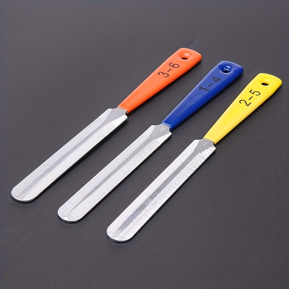 3pcs Complete Set of Portable Guitar Nut Files and Fret Crowning Tools for Stringed Instrument Repair