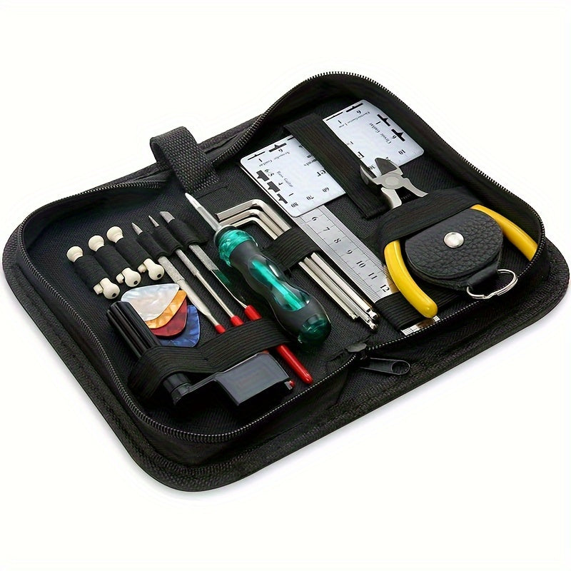 Guitar Pick Random Color 23pcs/Set Guitar Repair Kit Set String Changing Tool Fixed Chord Cone Tuning Wrench File Chordal Distance Ruler