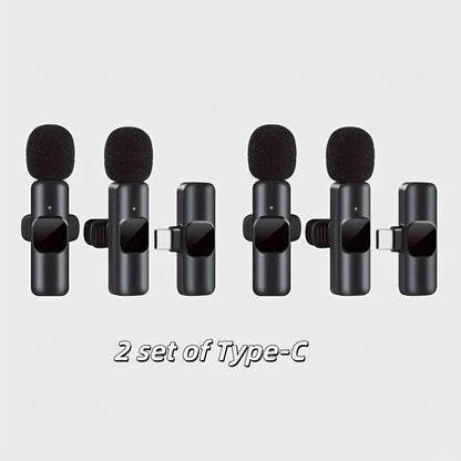 Local Stock! Lavalier Microphone with Noise Cancellation, Crystal Clear Audio for Live Streaming, Online Teaching, Public Speaking, YouTube Videos, Compatible with Type-C & I 0 S Devices. Compact & Portable, Easy Setup, One-Button Connection.