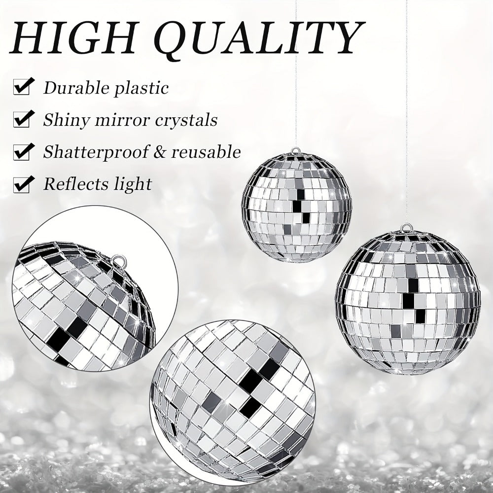 Disco Ball Decoration, 74pcs, Different, Sizes for Disco-Themed Parties