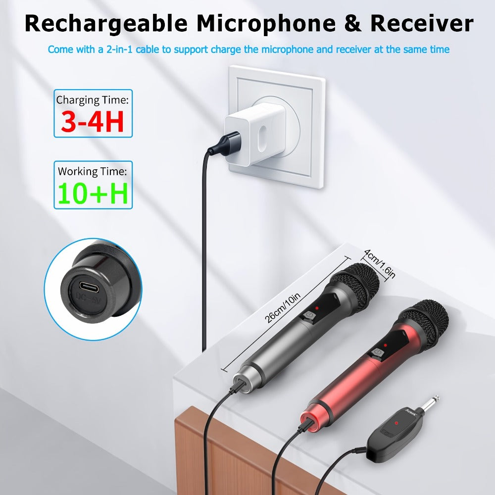 Recording Microphone, Rechargeable, 2.4 GHz Wireless, Wireless, Aveek for Recording