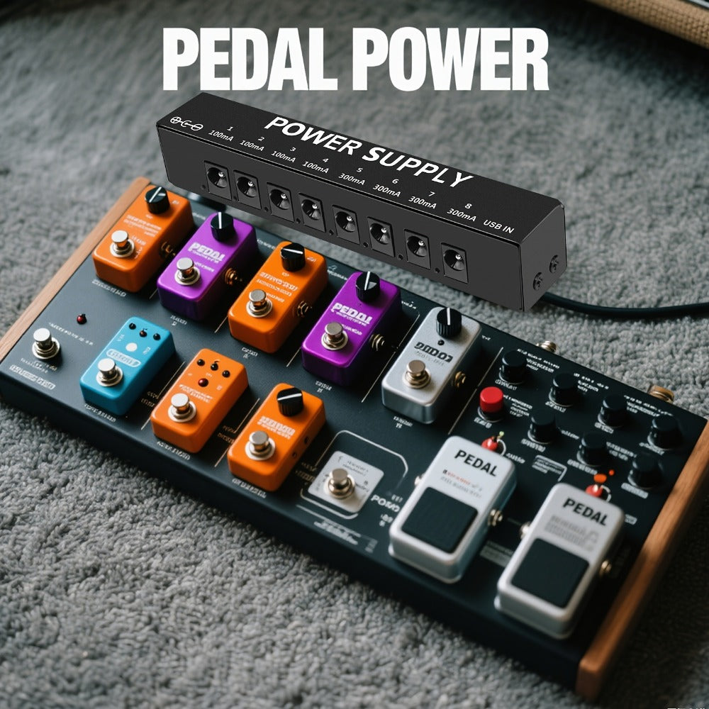 Guitar Pedal Power Supply, Portable, USB-C, USB, Effects for Powering Guitar Effects
