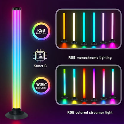 2pcs LED Light Bars for Room, IC+RGB with App+Remote Control, Dynamic Music Sync Mode, USB Powered, Wireless, Color Changing, Dimmable, Ideal for PC, TV Backlight, Music Classroom, Computer Desk
