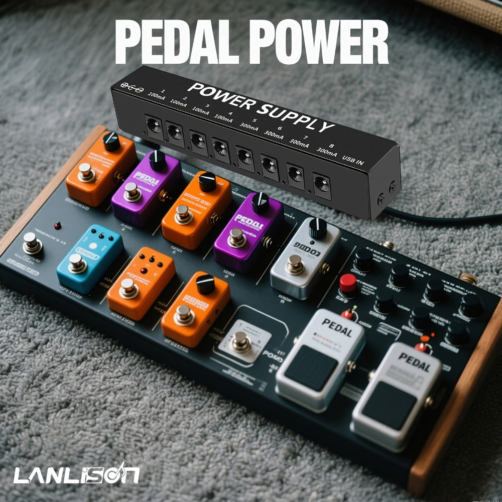 Guitar Pedal Power Supply, Portable, USB-C, USB, Effects for Powering Guitar Effects