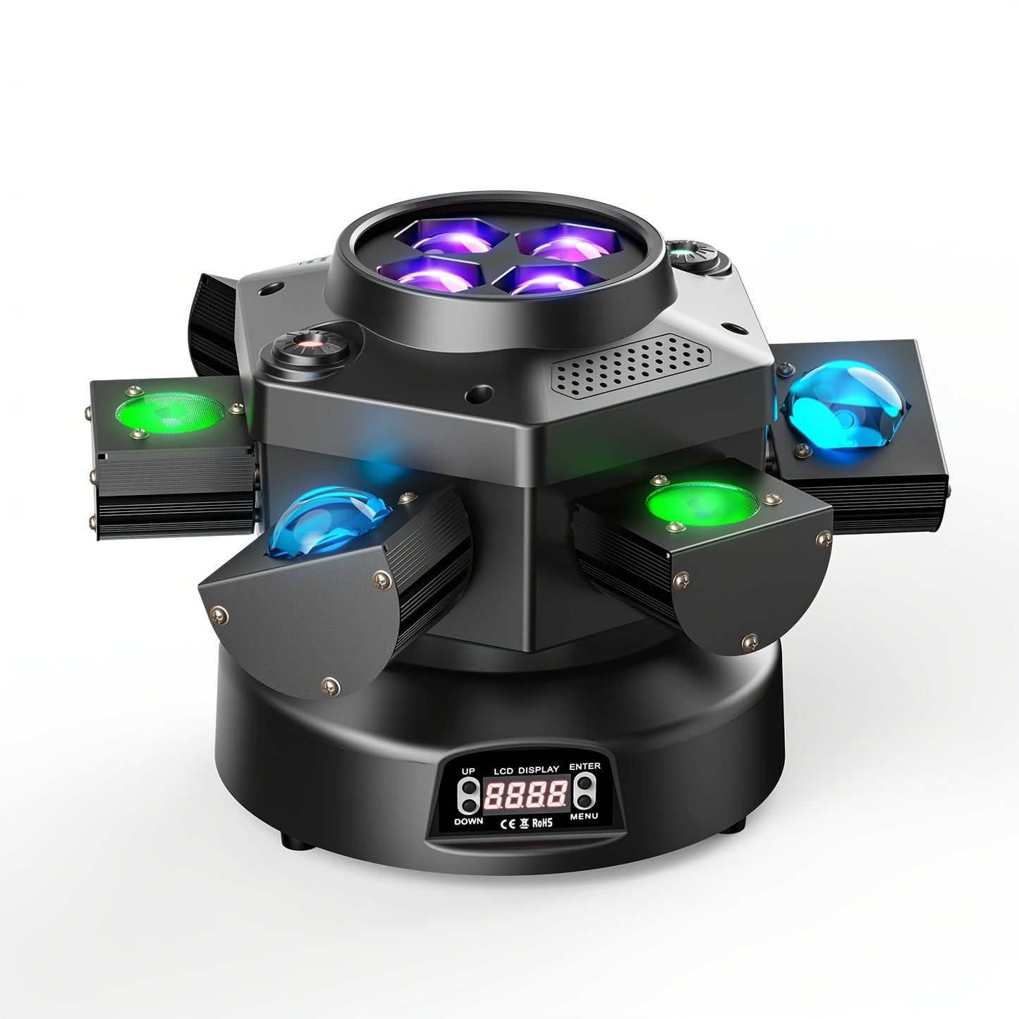 [Wedding DJ Stage] 200W Bee Eye RGBW LED Rotating Stage Beam Light DJ Stage Effect Party Beam Disco Lights for Show Bar Wedding DJ Stage Moving Head Lights