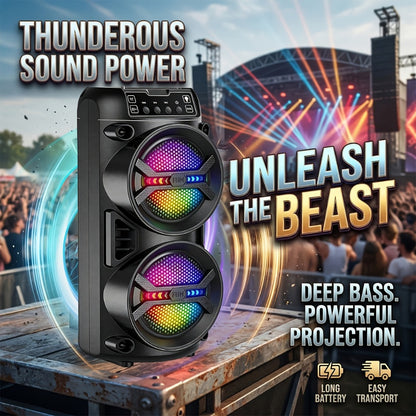 Portable PA Speaker, Dynamic, RGB, Wireless, Peak, 6500W for Parties and Karaoke