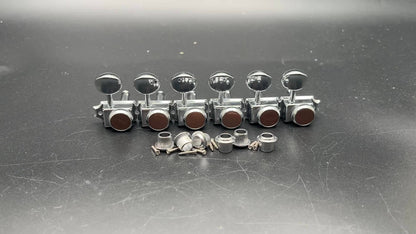 6-Inline Locking Guitar Tuners, 1:15 Ratio, Chrome or Gold Set