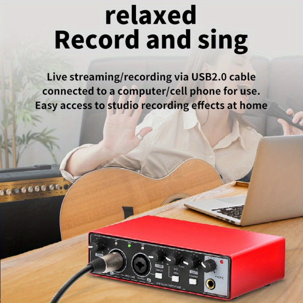 2-Channel USB Audio Interface, 24-Bit/192kHz with 48V Phantom Power