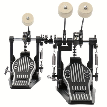 MOTOOS Wool Felt Hammer Double Drum Pedal Professional Double Bass Drum Pedal Black