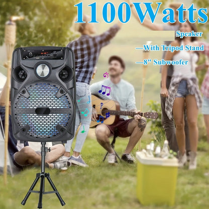 Portable PA Speaker, 15-inch Woofer, Sound Activated, Remote Control, Wireless for Parties
