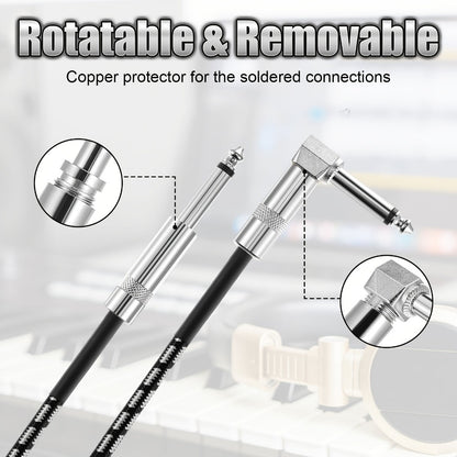 Instrument Cable, 6 Pack, 10 Ft, Pack, Guitar, Cord for Connecting Instruments