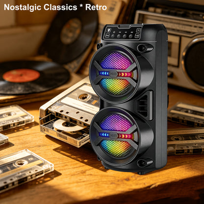 Peak 6500W Professional-Grade Subwoofer Wireless Speaker with Lightweight And Portable Design, High-Dynamic Sound Field Performance, Studio Recording Equipment, RGB Ambience Light Effects, Essential for Easter/Mother'S Day Parties