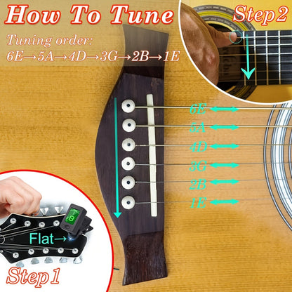 Chromatic Instrument Tuner, 9 Pcs Rosewood, Portable, Guitar, Accessories for Guitar