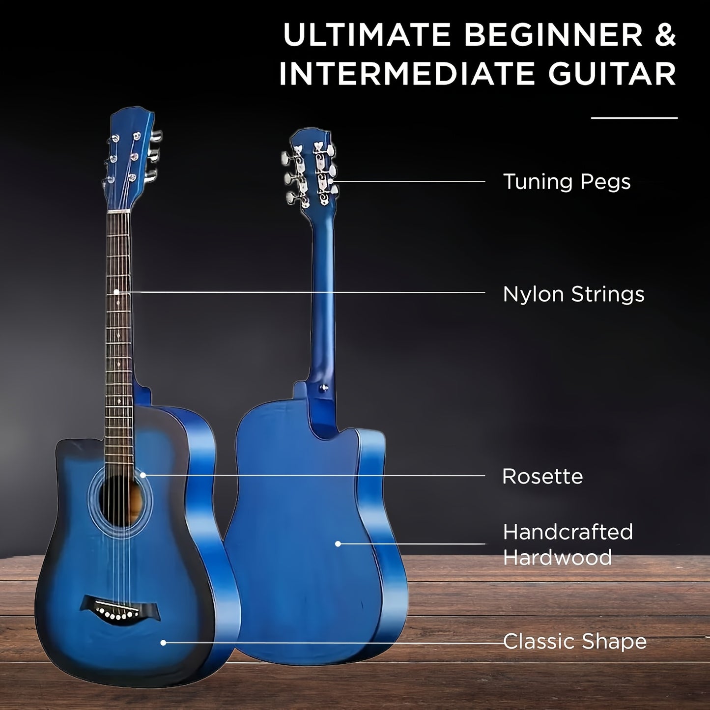 38 Inch Matte Acoustic Guitar - Suitable for Beginners And Adults, Perfect for Parties And Events, Comfortable to Play, Featuring Oak Panels And Abs Nuts, An Excellent Gift for Christmas/Halloween
