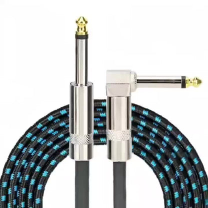 2 High-quality 1/4-inch Guitar Cables with Right-angle Connectors, Spring-loaded for Easy Plugging And Unplugging, Durable Audio Transmission Suitable for Electric Guitars, Basses, Amplifiers, Keyboards, Mandolins And Mixing Consoles. Essential for