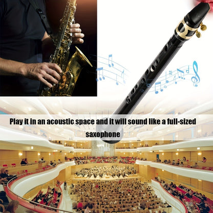 C-Key Pocket Saxophone, Portable Mini Woodwind Instrument with Carry Bag