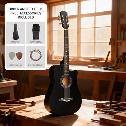 Acoustic Guitar, Portable, 38 Inch, Halloween, Inch, Starter for Lessons and Practice