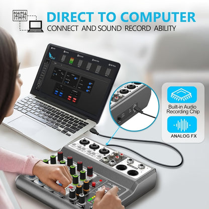USB Audio Interface, Wireless, USB, Aveek, Professional, Mixer for Recording and Streaming