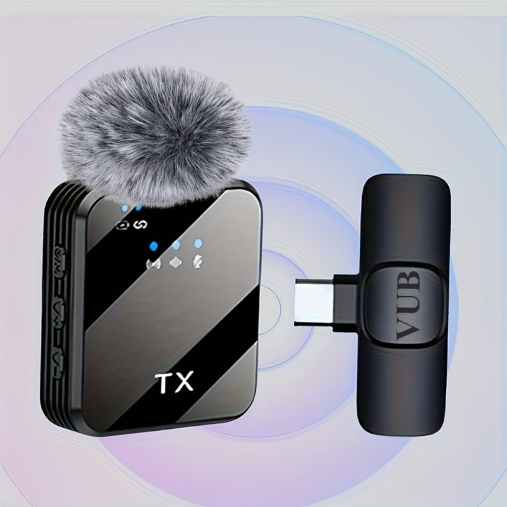 Recording Microphone, Condenser, Wireless, USB-C, Professional, Lavalier for Recording