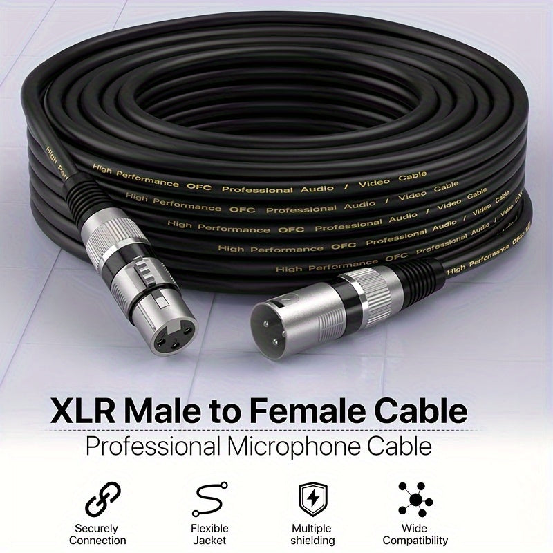 4-Pack QIDUOHAO High-Quality Microphone Cables, 6 Inch, 10 Inch, 15 Inch, 30 Inch, 50 Inch Sizes, Professional Equipment, High-Quality XLR Cable - XLR-A Male to C Male Microphone Stage Jumper, Model, Graduation Season, Father's Day, Birthday Gift