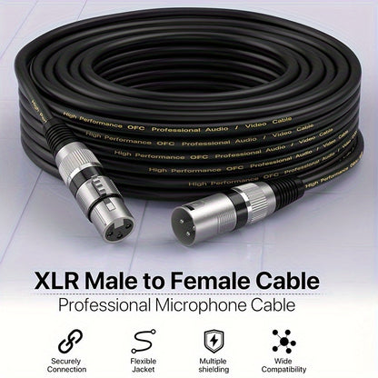 4-Pack QIDUOHAO High-Quality Microphone Cables, 6 Inch, 10 Inch, 15 Inch, 30 Inch, 50 Inch Sizes, Professional Equipment, High-Quality XLR Cable - XLR-A Male to C Male Microphone Stage Jumper, Model, Graduation Season, Father's Day, Birthday Gift