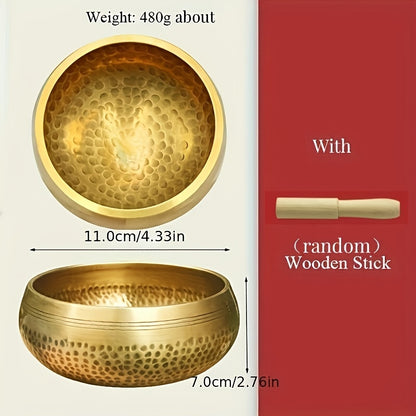 Large Nepalese Singing Bowl Set - with Mahogany Sticks|Handmade Copper Singing Bowls|Meditation Meditation Supplies|for Yoga, Meditation Meditation, Chakra Governance, Relax And Relaxation Calming Mood - Spiritual Gifts for Family And Friends