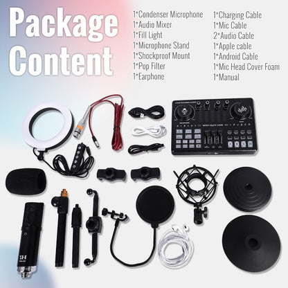 USB Audio Interface, Bluetooth, Wireless, Podcast, Equipment for Recording and Streaming