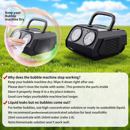 1pc Portable Bubble Maker, Stage Bubble Machine, Automatic Bubble Maker, Suitable for Parties Gatherings, Christmas Birthday Gifts, Holiday Surprise, Wedding Stage, Photo Booth Area, Stage Backdrop, Live Broadcast Lighting Fixtures