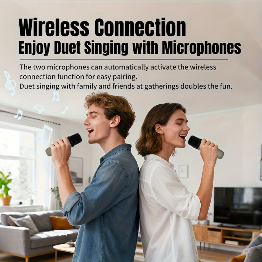 Portable PA Speaker, White, Wireless, USB-C, Karaoke, Machine for Parties and Karaoke