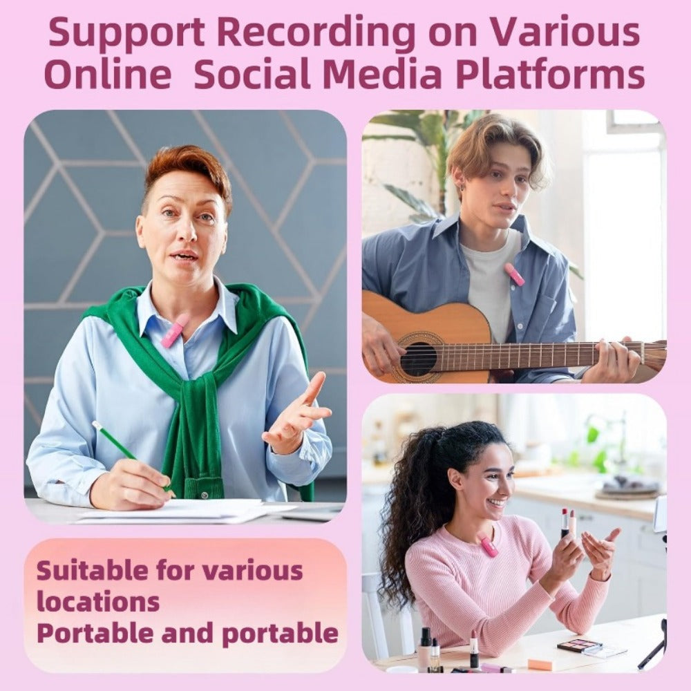 Recording Microphone, USB, Wireless, USB-C, 2pcs, Pink, Phone for Recording and Streaming