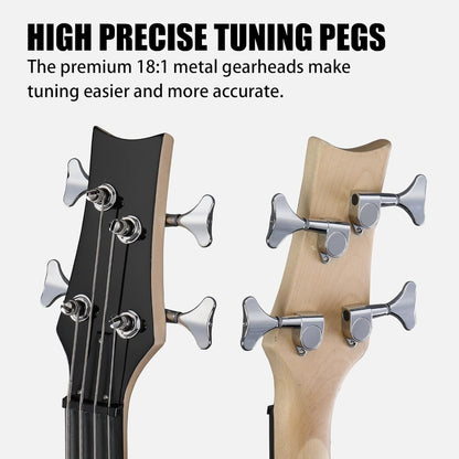 Electric Bass Guitar, Full Size, Complete, Beginner, Set for Lessons and Practice